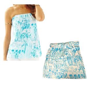 Lilly Pulitzer Tyra Tube Top Resort White La Via Loca Size Medium NEW with Tags